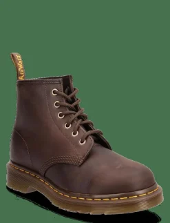 101 Dark Brown Crazy Horse - Platta ankelboots