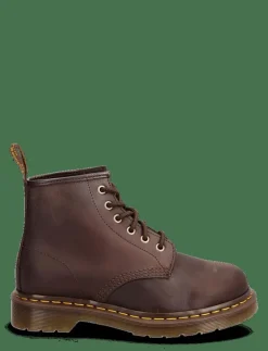 101 Dark Brown Crazy Horse - Platta ankelboots