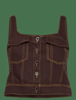 2251 Denim, Cropped Denim Bustier - Linnen