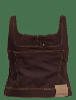 2251 Denim, Cropped Denim Bustier - Linnen