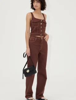 2251 Denim, Cropped Denim Bustier - Linnen