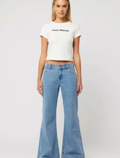 99 LOW BAGGY FLARE GIGI MID BLUE - Utsvängda jeans