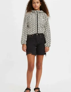 501 MID THIGH SHORT LUNAR BLAC - Jeansshorts