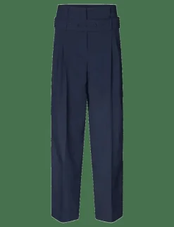 2435 Pinstripe Tailoring, Belted Ta - Kostymbyxor