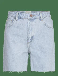 A CLAUDIA CUT OFF BLEACHED STONE - Jeansshorts