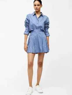 ALEXIS COTTON STRIPE PLTD MINI - Korta kjolar