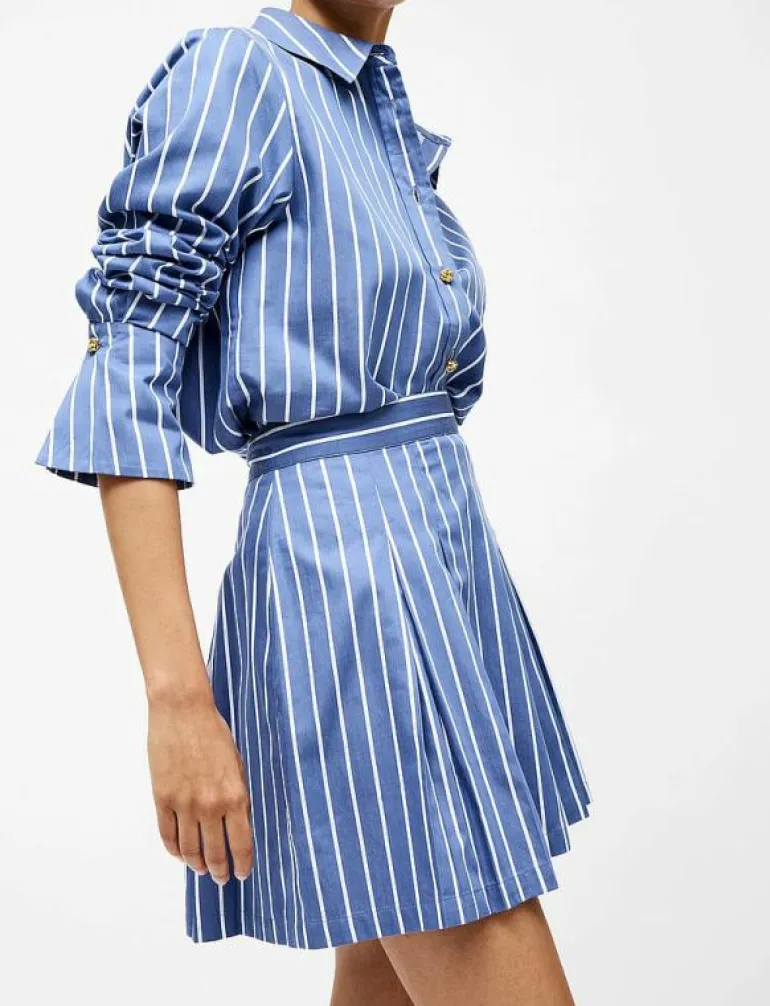 ALEXIS COTTON STRIPE PLTD MINI - Korta kjolar