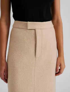 Alina front slit boucle midi skirt - Midi kjolar