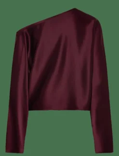 Alma satin blouse - Långärmade blusar