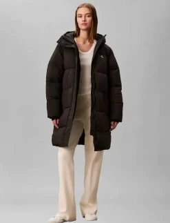 BELTED MIDWEIGHT LONG PUFFER - Dun- & vadderade jackor