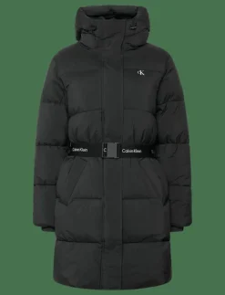 BELTED MIDWEIGHT LONG PUFFER - Dun- & vadderade jackor
