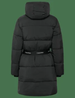 BELTED MIDWEIGHT LONG PUFFER - Dun- & vadderade jackor