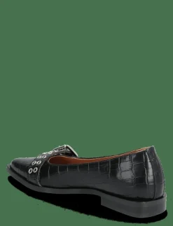 BIAVICTORIA Buckle Ballet Flat Croco Embossed Leather - Ballerinas