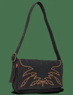 BRANNAN SHOULDER BAG BLACK DAR - Handväskor