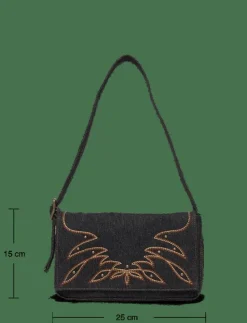 BRANNAN SHOULDER BAG BLACK DAR - Handväskor