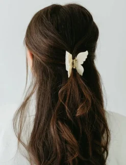 Butterfly hair clip white - Hårklämmor