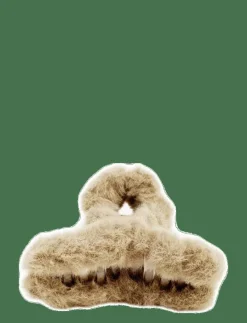 Cally Furry Clamp Small Beige - Hårklämmor