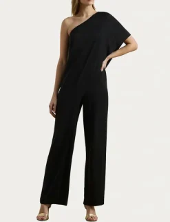 Cape Georgette One-Shoulder Jumpsuit - Jumpsuits