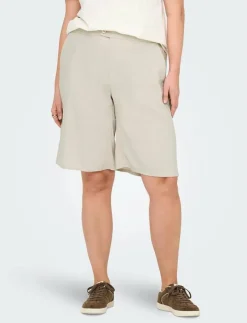 CARCARO HW LINEN BL BERMU SHORTS - Bermudashorts