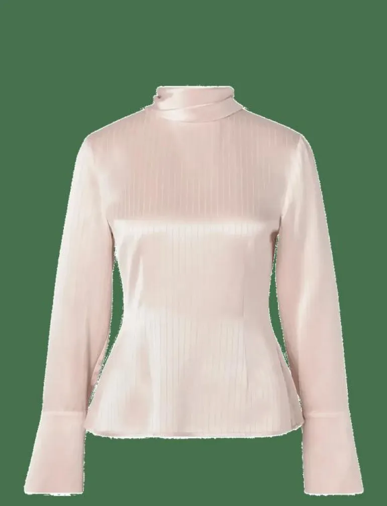 Celene Tie Detailed Satin blouse - Långärmade blusar