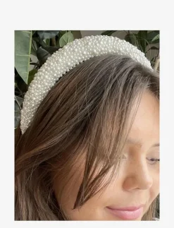 Coco Beaded Headband White - Hårband & Diadem