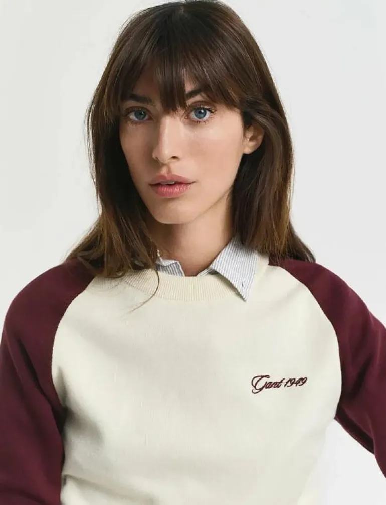 COLOR BLOCKED COTTON C-NECK - Sweatshirts