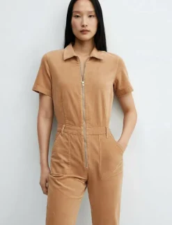Corduroy jumpsuit with zip - Jumpsuits