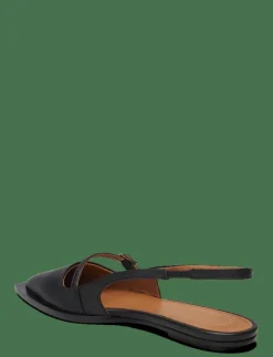 Cortina Black Nappa - Platta slingbacks