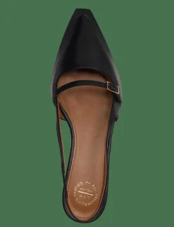 Cortina Black Nappa - Platta slingbacks