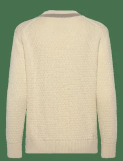 COTTON CONTRAST TEXTURED CARDIGAN - Koftor