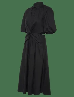 Cotton-Blend Bubble-Sleeve Shirtdress - Midiklänningar