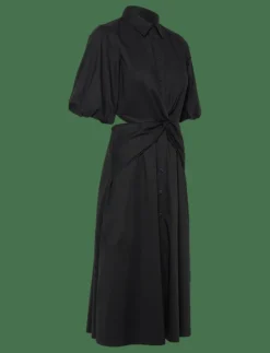 Cotton-Blend Bubble-Sleeve Shirtdress - Midiklänningar