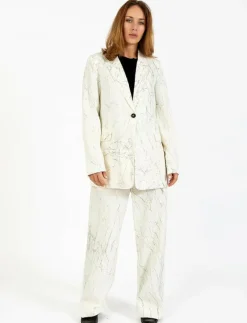 Crinkled blazer - Enkelknäppta kavajer