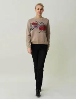 Demi Merino Wool Intarsia Knitted Sweater - Stickat