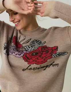 Demi Merino Wool Intarsia Knitted Sweater - Stickat