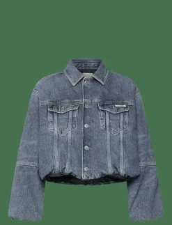 DENIM BUBBLE JACKET TINTED ORCHA - Overshirts
