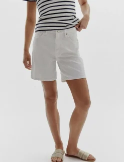 DNM STRAIGHT SHORT RW WHITE - Jeansshorts