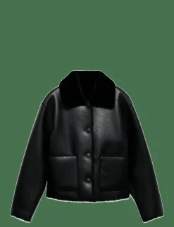 Double-sided leather-effect jacket with pockets - Skinnjackor