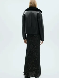 Double-sided leather-effect jacket with pockets - Skinnjackor