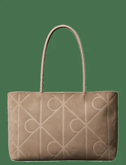 EMBLEM AOP EMBOSSED SUEDE TOTE - Totes