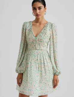 Estelle v-neck chiffon mini dress - Korta klänningar