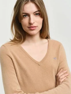 EXTRAFINE LAMBSWOOL BLEND V-NECK - Stickat