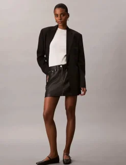 FAUX LEATHER 5PKT MINI SKIRT - Korta kjolar