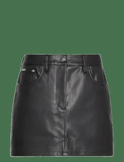 FAUX LEATHER 5PKT MINI SKIRT - Korta kjolar