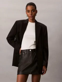 FAUX LEATHER 5PKT MINI SKIRT - Korta kjolar