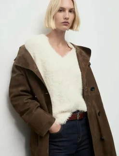 Faux-fur knitted sweater - Stickat