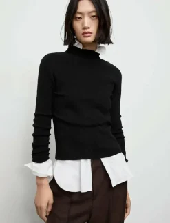 Fitted sweater with perkins neck - Polotröjor