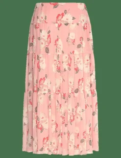 Floral Crinkle Georgette Tiered Skirt - Plisserade kjolar