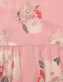 Floral Crinkle Georgette Tiered Skirt - Plisserade kjolar