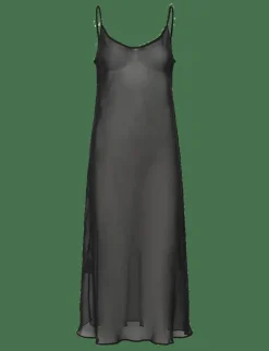 Floral jacquard dress with bell sleeves - Maxiklänningar